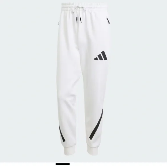 NEW Adidas White Joggers with Black Logo - Picture 6 of 7